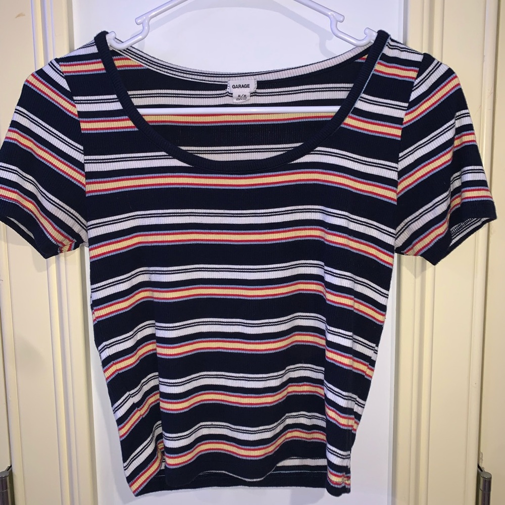 Striped Fitted Cropped Shirt